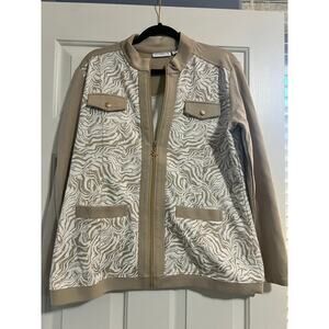 Susan Graver Full Zip Animal Print Jacket | Size Medium
